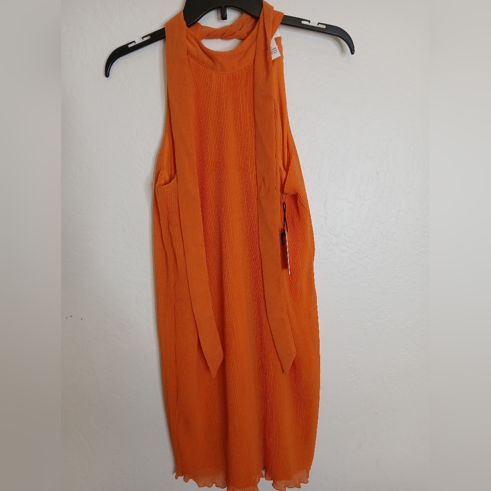 Japna Sleeveless Orange Summer Dress Size L